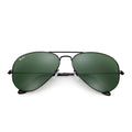 RAY-BAN Aviator Classic RB3025 Black Metal Frame with Green Lenses.