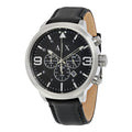 Armani Exchange ATLC Black Dial Black Leather Men's Chronograph Watch