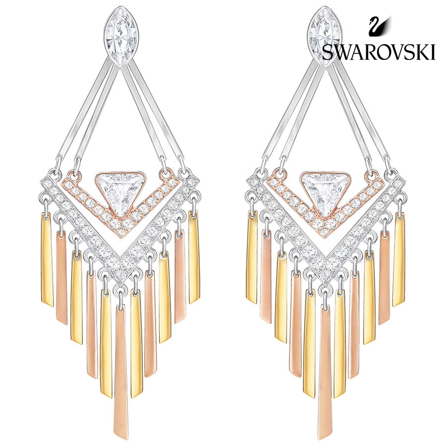 Swarovski Airy Pierced Earrings, White, Mixed Plating