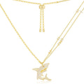 APM Yellow Silver Shark Necklace With Stars