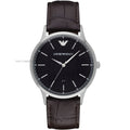 EMPORIO ARMANI Dress Black Dial Leather Men's Dress Watch
