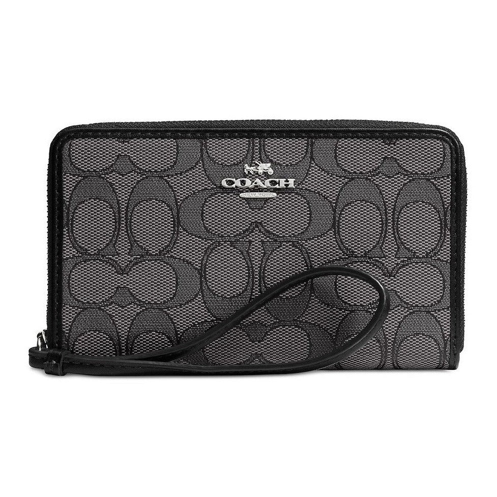 Coach zip case in signature jacquard
