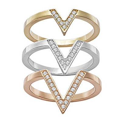 Swarovski Delta Ring Set Cry Mix 55