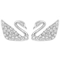 Swarovski Swan Pierced Earrings, White, Rhodium Plating