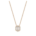 Swarovski Favor Necklace Sq Cry Ros