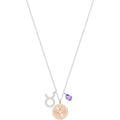 ZODIAC PENDANT, TAURUS, VIOLET, RHODIUM PLATING