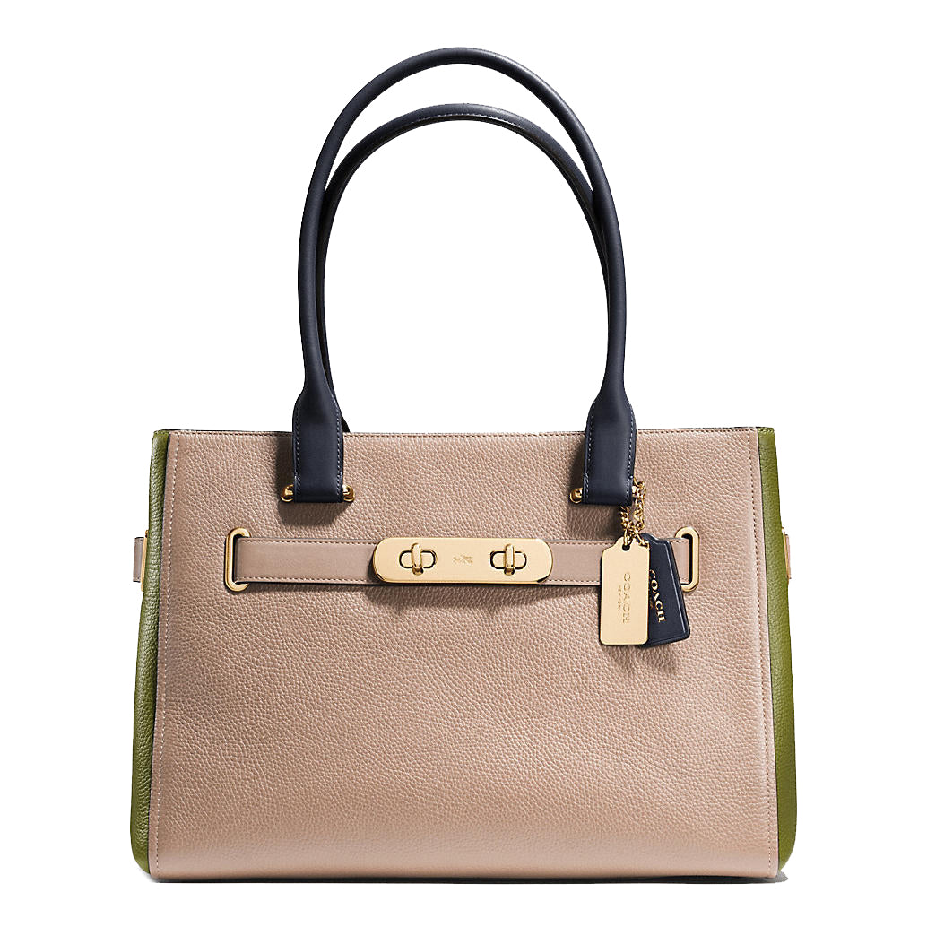Coach Swagger Carryall in colorblock pebble leather