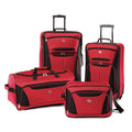 American Tourister Fieldbrook II 56444 4-Piece Luggage Set, Red/Black