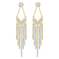 Swarovski Lyrebird Chandelier Pierced Earrings, White, Mixed Plating