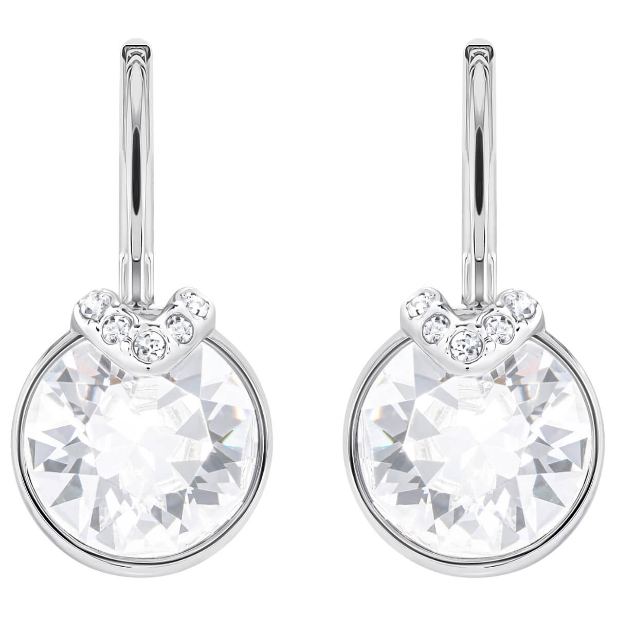 Swarovski bella v pierced earrings white rhodium plating