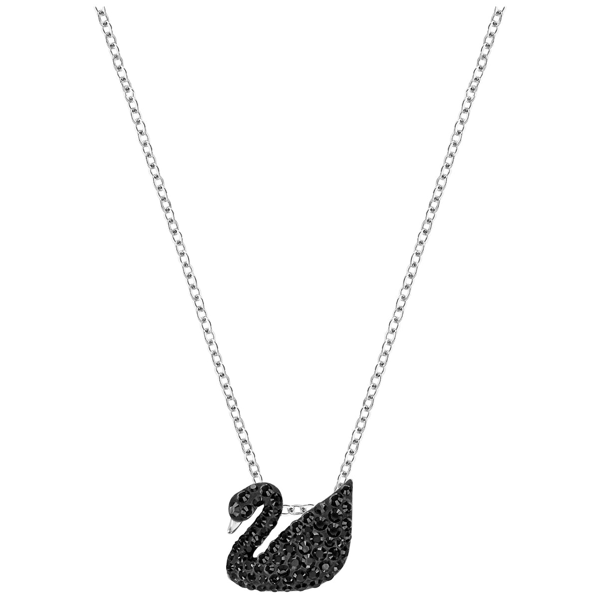 Swarovski Iconic Swan Pendant, Small, Black, Rhodium Plating