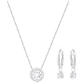 Swarovski Sparkling Dance Round Set, Small, White, Rhodium Plating