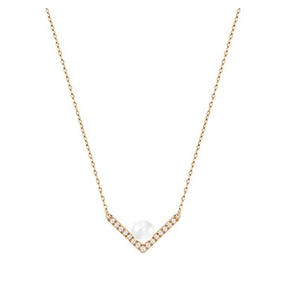 Swarovski Edify Necklace Sml Crywhite Ros