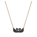 Swarovski Iconic Swan Necklace Double Jet Ros