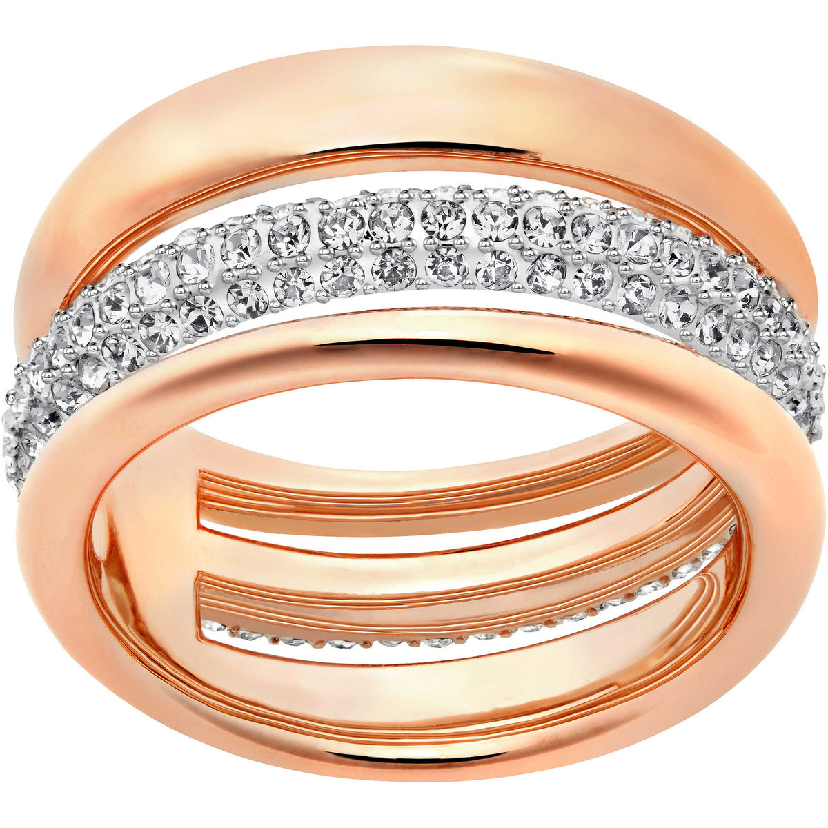 Swarovski exact ring white rose gold plating