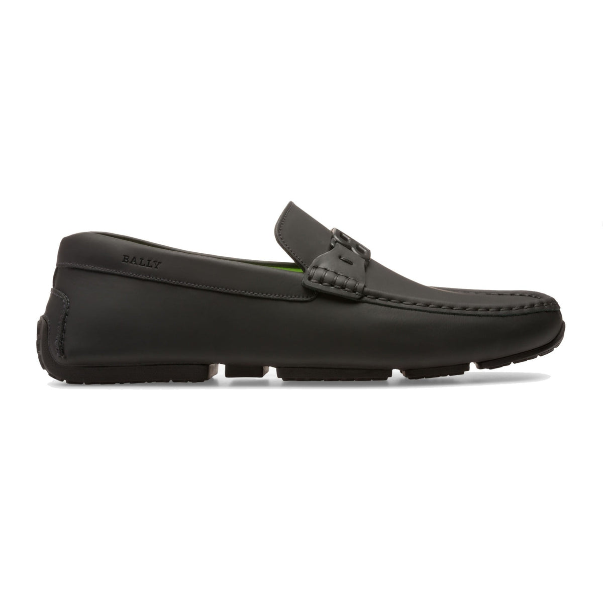 Bally pericles men's rubber coated calf leather driver in black