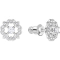 Swarovski sparkling dance flower pierced earrings white rhodium plating