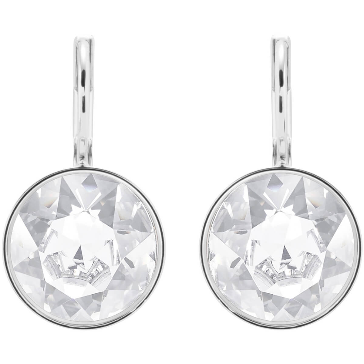 Swarovski bella mini pierced earrings. white rhodium plating