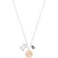 ZODIAC PENDANT, GEMINI, GRAY, RHODIUM PLATING
