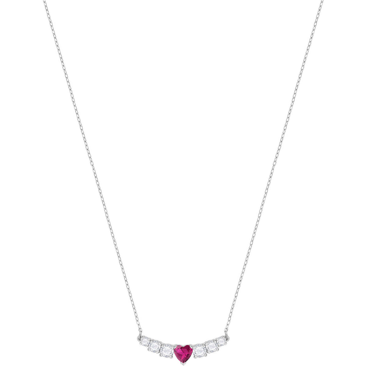 Swarovski Love Necklace, White, Rhodium Plating