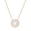 Swarovski Sparkling Dance Round Necklace, White, Rose Gold Plating