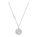 Swarovski Letter U Pendant, White, Rhodium Plating