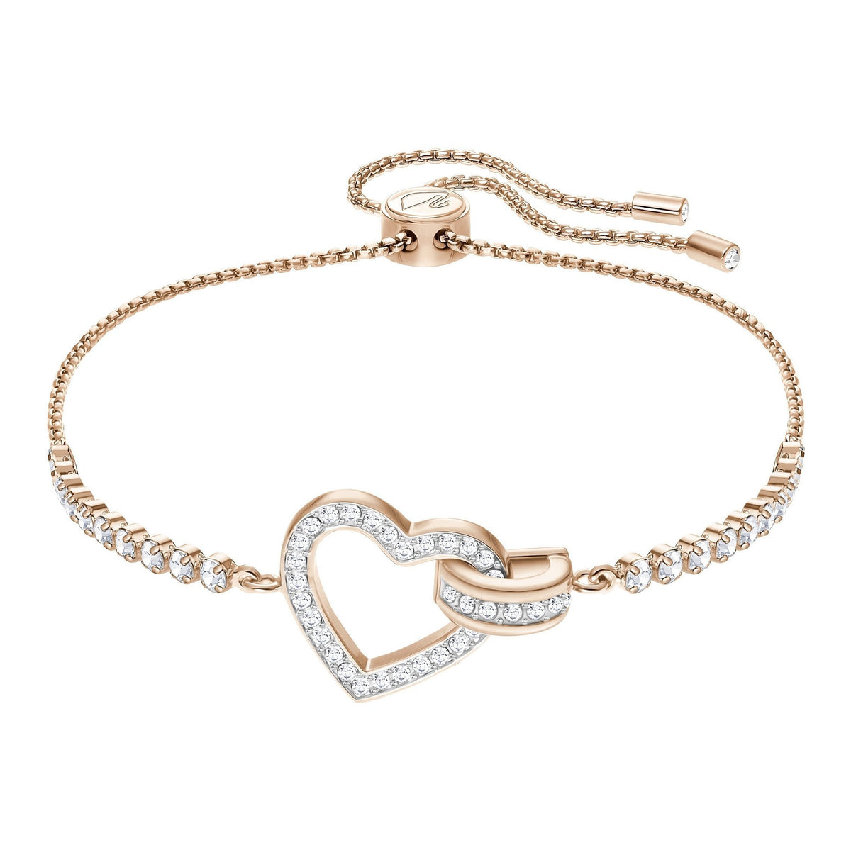 Swarovski Lovely Bracelet, White, Rose Gold Plating