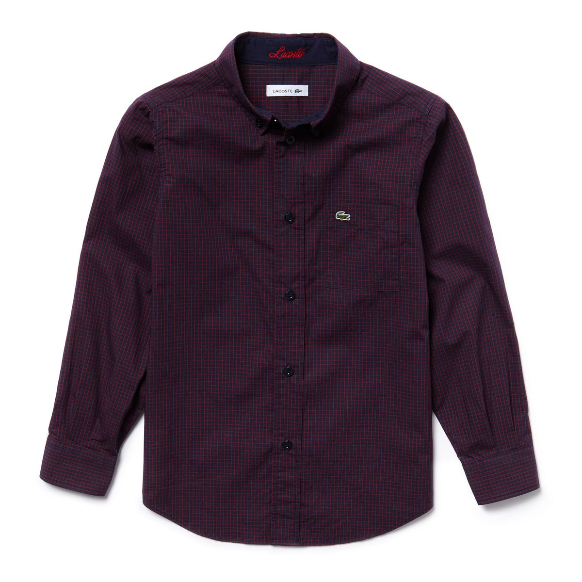 lacoste Kids shirt in finely checked poplin