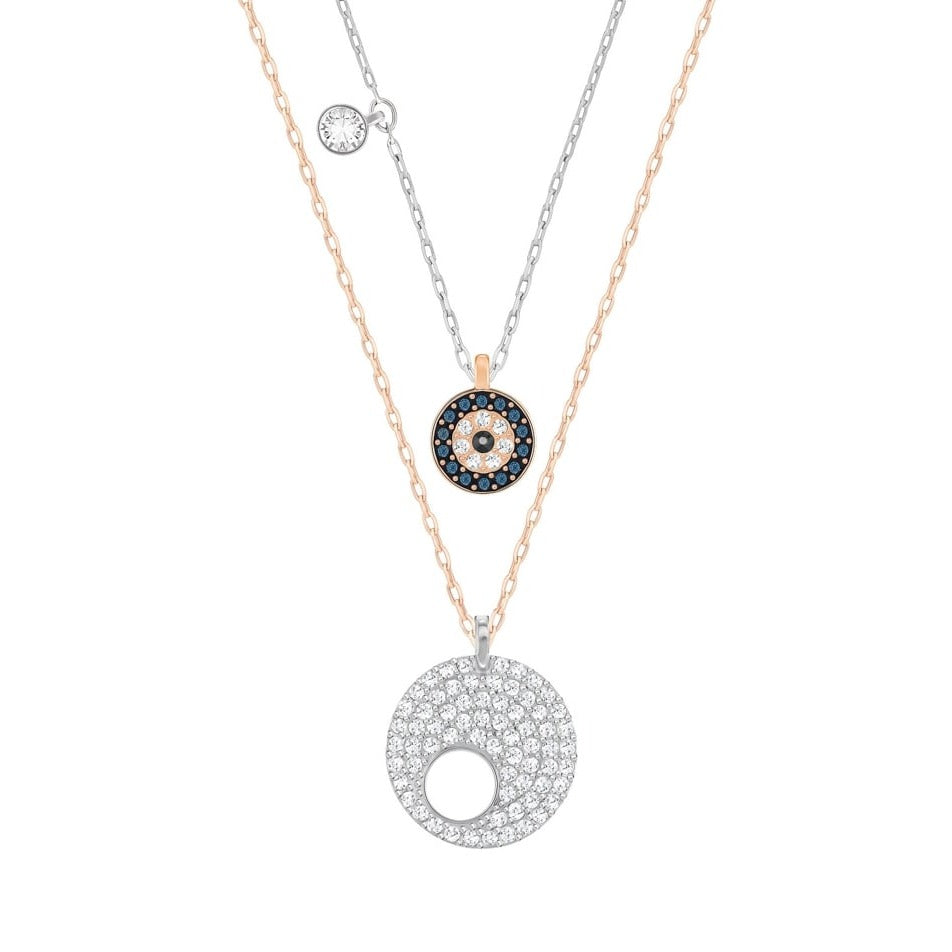Swarovski Crystal Wishes Evil Eye Pendant Set, Blue, Mixed Plating