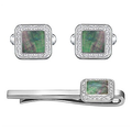 Swarovski Effect Set Sq Cry Sts M Of Pearl