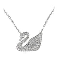 Swarovski Swan Necklace, White, Rhodium Plating