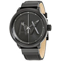 Armani Exchange ATLC Black Dial Black Leather Men's Quartz Watch