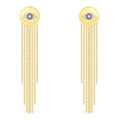 APM Yellow Silver Lucky Eye With Fringe Earrings