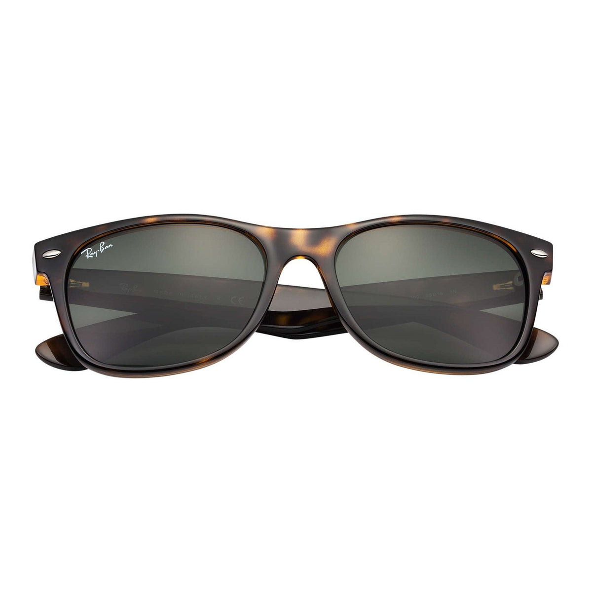 Ray-Ban New Wayfarer Classic RB2132 Tortoise - Nylon - Green Lenses