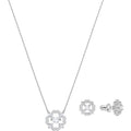 Swarovski Sparkling Dance Flower Set, White, Rhodium Plating