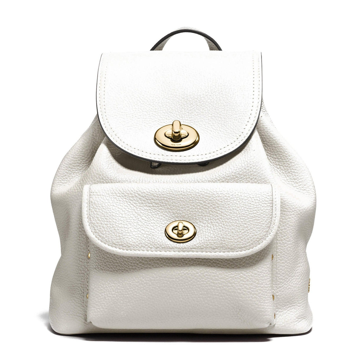 Coach MINI turnlock rucksack in pebble leather