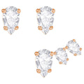Swarovski Attract Pear Pierced Earring Set White Rose gold plating
