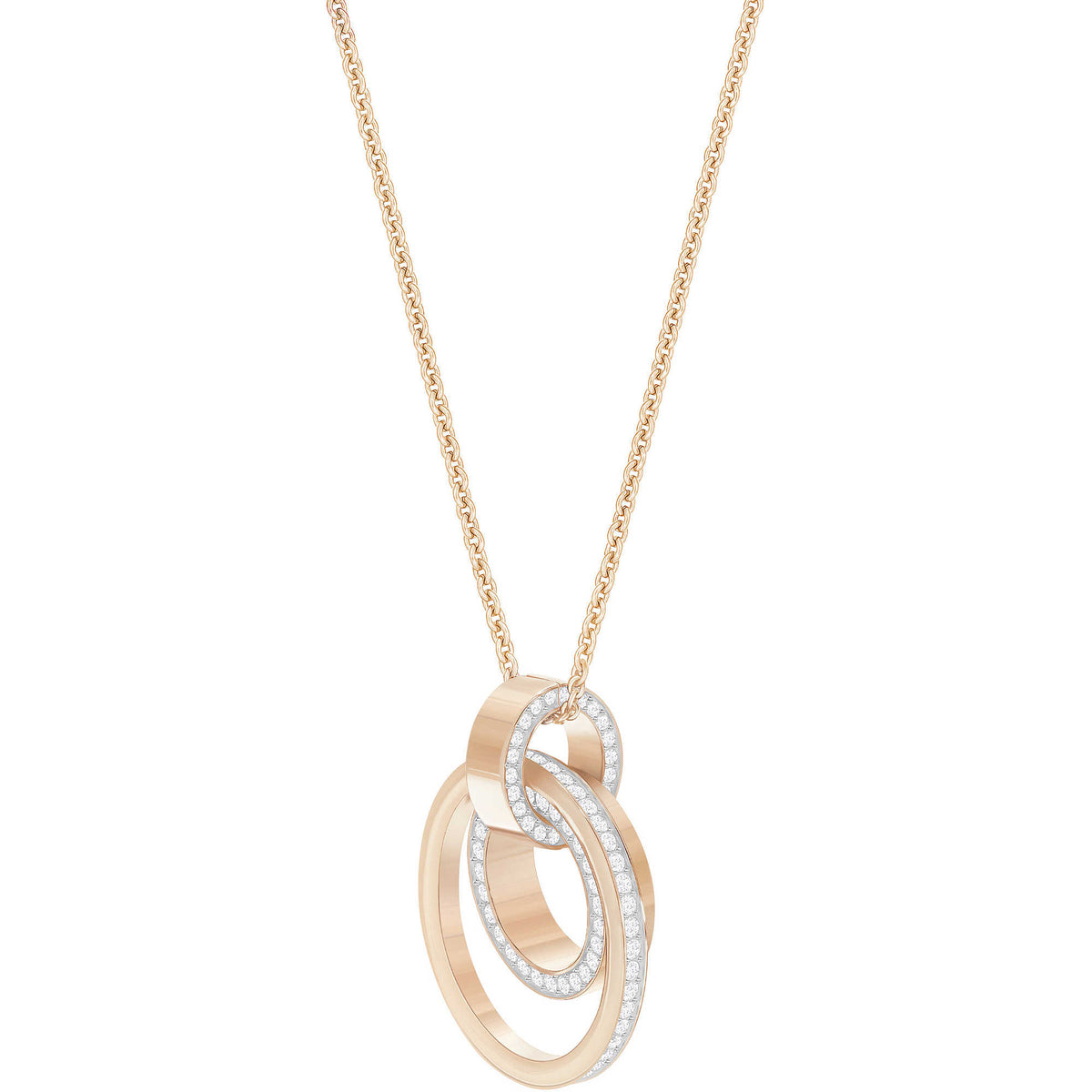 Swarovski Hollow Pendant, Medium, White, Rose Gold Plating