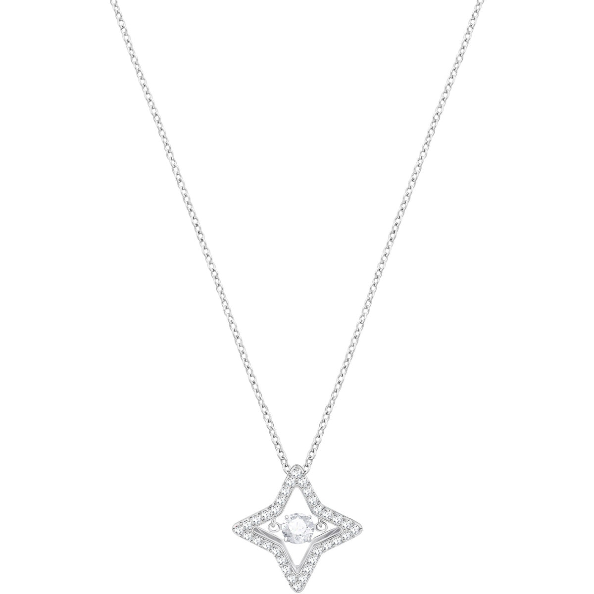 Swarovski Sparkling Dance Star Pendant, Small, White, Rhodium Plating