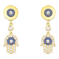 APM Yellow Silver Lucky Hand Earrings