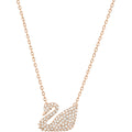 Swarovski Swan Necklace, White, Rose Gold Plating