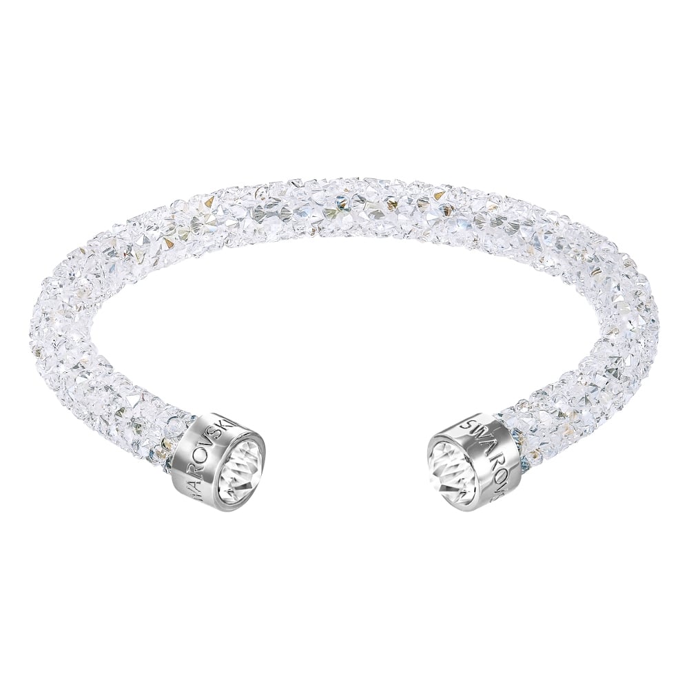 Swarovski Crystaldust Cuff, White, Stainless Steel