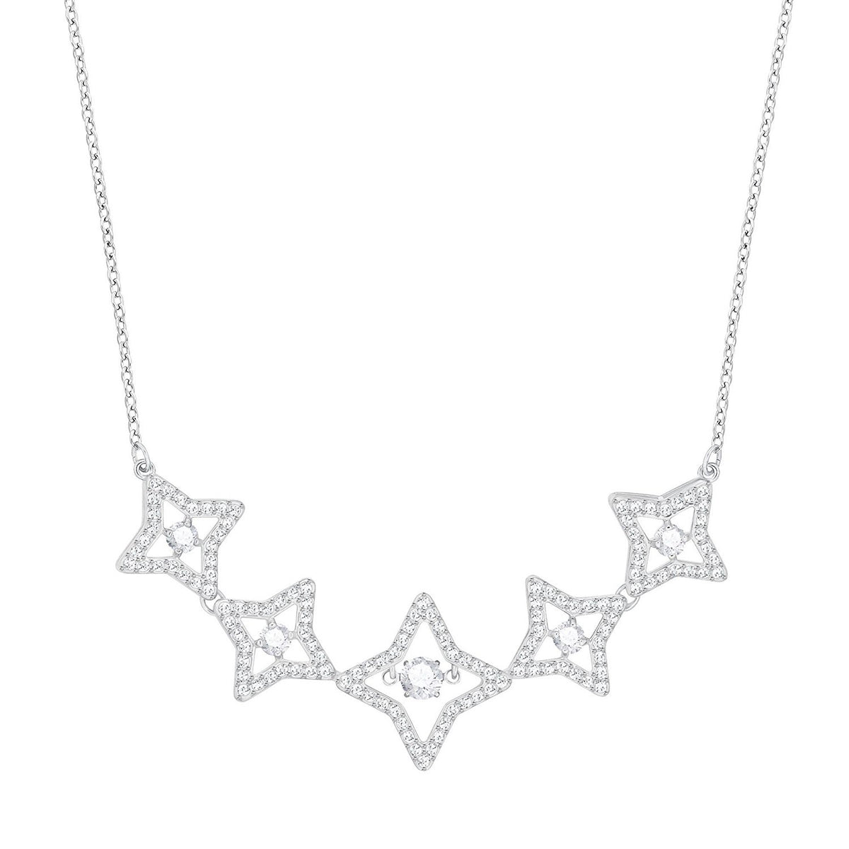 Swarovski Sparkling Dance Star Necklace, Medium, White, Rhodium Plating