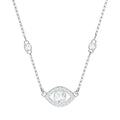 Swarovski Luckily Evil Eye Necklace, White, Rhodium Plating