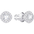 Swarovski ANGELIC SQUARE PIERCED EARRINGS, WHITE, RHODIUM PLATING