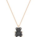 Swarovski Teddy 3D Pendant, Black, Rose Gold Plating