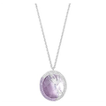 Swarovski Oval Pendant Shrt W Cry Viol Rhs Amet Sp