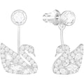 Swarovski Swan Lake Pierced Earring Jackets, White, Rhodium Plating