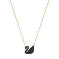 Swarovski Iconic Swan Pendant, Black, Rose Gold Plating