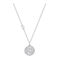 Swarovski Letter E Pendant, White, Rhodium Plating